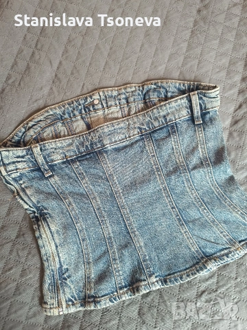 Дънково бюстие H&M, снимка 2 - Корсети, бюстиета, топове - 54810318
