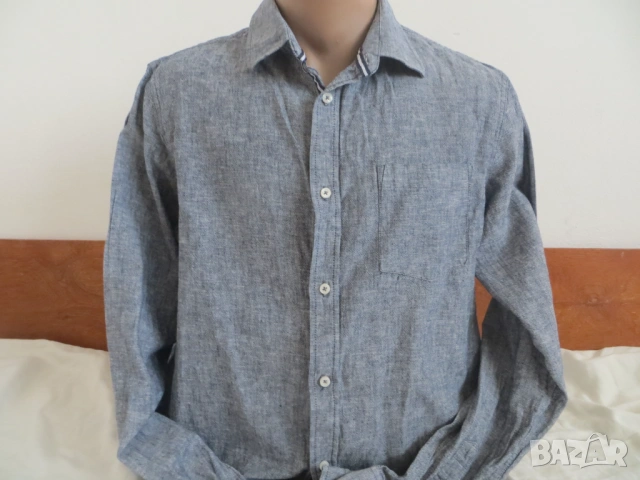 Мъжки ризи с дълъг ръкав лен , снимка 13 - Ризи - 50943822