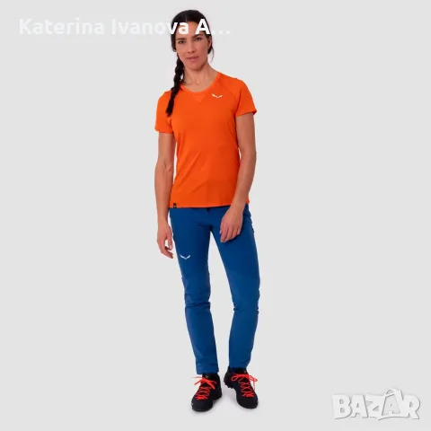 Дамска Мерино тениска Salewa Pedroc Merino – Orangе, Размер 38M, цена 44 €, снимка 2 - Спортна екипировка - 55294145