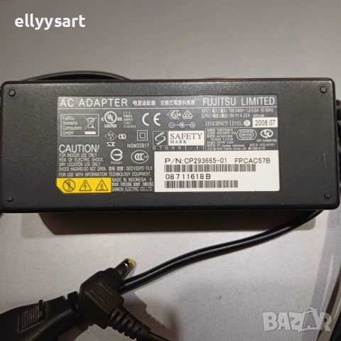 Оригинално зарядно за лаптоп Fujitsu 19V 4.22A (80W) / С оригинален кабел