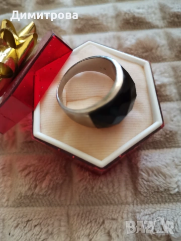 Масивен сребърен пръстен с оникс, снимка 3 - Пръстени - 54333920