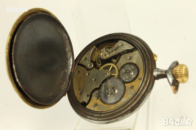 1900's REGULATEUR С Локомотив 68мм Джобен Часовник Син Емайл, снимка 9 - Антикварни и старинни предмети - 54942346