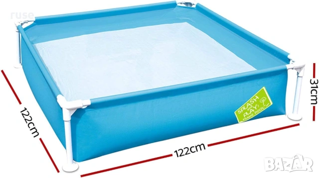 НОВИ! Детски басейн с метална рамка  Bestway 122х122x30.5см, снимка 4 - Други - 54551047