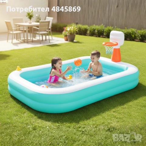 Басейн с баскетболен кош и топка, снимка 3 - Надуваеми играчки - 54930614