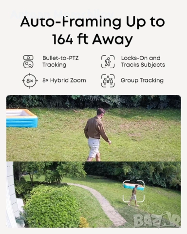 PoE камера eufy Bullet-PTZ Cam S4 4K 360 AI Tracking, снимка 4 - IP камери - 54827792