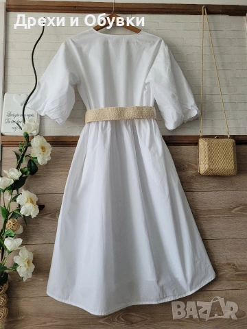 Бяла лятна рокля памучна материя , снимка 5 - Рокли - 54235168