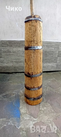 Стара дървена буталка , снимка 2 - Антикварни и старинни предмети - 54600410