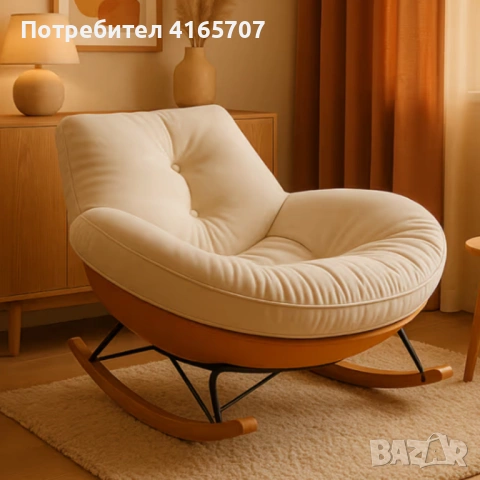 Елегантен люлеещ се стол с удобна възглавница за максимален комфорт, снимка 4 - Столове - 53977955