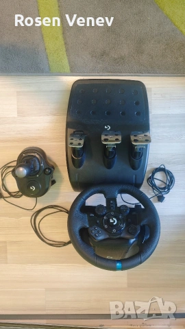 Logitech g923 + Logitech g shifter съвместим с PS/PC, снимка 6 - Джойстици и геймпадове - 54811577