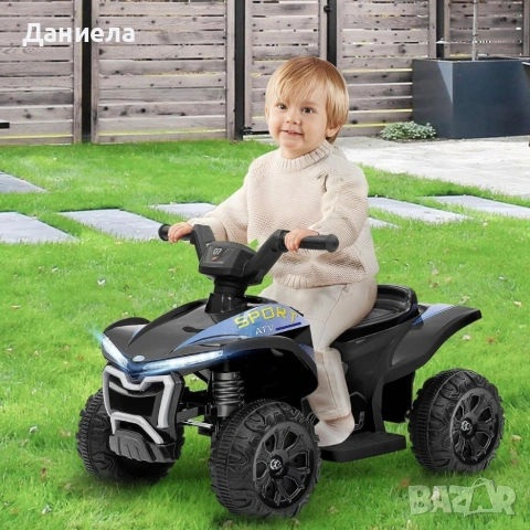 Детско акумулаторно ATV 6V 25W – Електрическо ATV с LED светлини за деца 1.5+ години, черно, снимка 4 - Коли, камиони, мотори, писти - 55136731