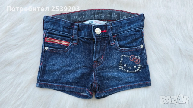 Къси дънкови панталони H&M Hello Kitty 2-3 години, снимка 2 - Детски къси панталони - 54672581
