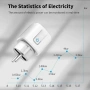 Смарт WiFi контакт 20A 4400W Tuya – Мониторинг на консумацията, Alexa, Google Home, Таймер 10316, снимка 3