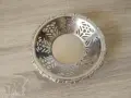 Кръгла метална фруктиера / кошничка с изрези (Инокс, 21 см), снимка 4
