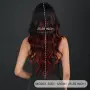 Ефектна черна перука с червени кичури с дълъг бретон, снимка 4