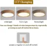 LED панел/плафон за таван с дървена рамка и CCT (смяна на температурата на светлината) 30 см, 24W, снимка 3