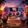 Безжичен джойстик за PS4 с тъчпад, вибрация и LED осветление – FC25 / GTA дизайн, снимка 4