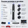 Мощен акумулаторен син лазер 5000mW пойнтер с приставки и предпазни очила пали гори пука балон, снимка 6