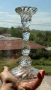 Много красив античен стъклен свещник, снимка 3
