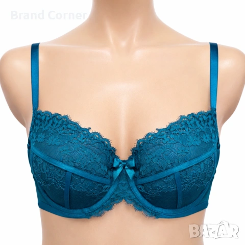 Hunkemöller дантелен сутиен 80C в петролено син цвят