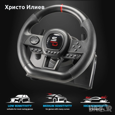 Състезателен волан с педали Subsonic Superdrive SV650, снимка 6 - Аксесоари - 54786274