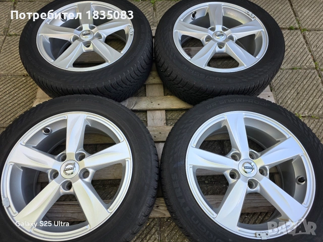 Лети джанти 16ки 5х108 Volvo + зимни гуми 205/55/16 Nokian, снимка 2 - Гуми и джанти - 54397052