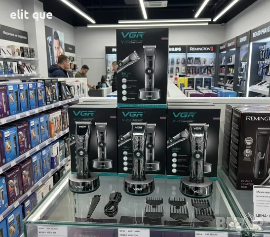 Професионална акумулаторна машинка за подстригване VGR V-256 с LCD дисплей, регулируема скорост и дъ