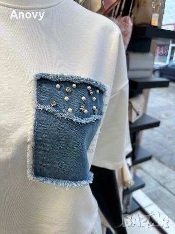 Бял сет с дънкови акценти – 39€ 🔥 , снимка 2 - Други - 54368747