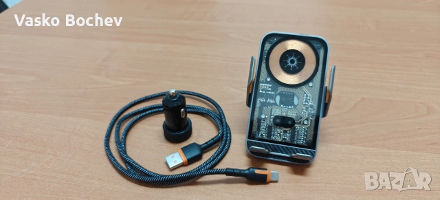 Стойка за автомобил с бързо безжично зареждане XMART CAR HOLDER WIRELESS CHARGING CH2024T , снимка 7 - Аксесоари и консумативи - 54676890