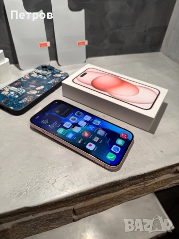 Перфектен Iphone 15 Pink + подаръци, снимка 7 - Apple iPhone - 54512433