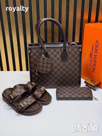 Louis Vuitton Нов Дамски Комплект Чехли Чанта Луи Витон Различни Модели , снимка 7 - Чехли - 55030831