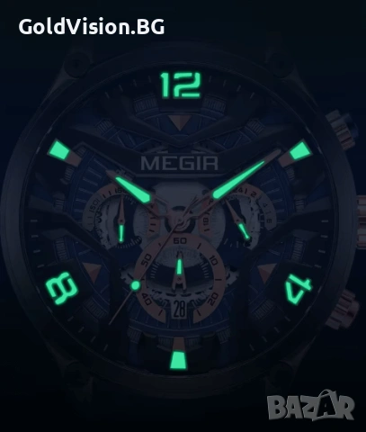 MEGIR 2222 – Silver – спортно-елегантен хронограф с кварцов механизъм, снимка 3 - Мъжки - 54247788