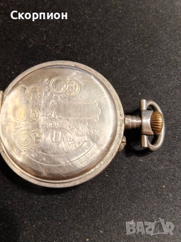 Швейцарски джобен часовник с посребрени капаци 1905г. - 10 РУБИНА, снимка 5 - Джобни - 49241222