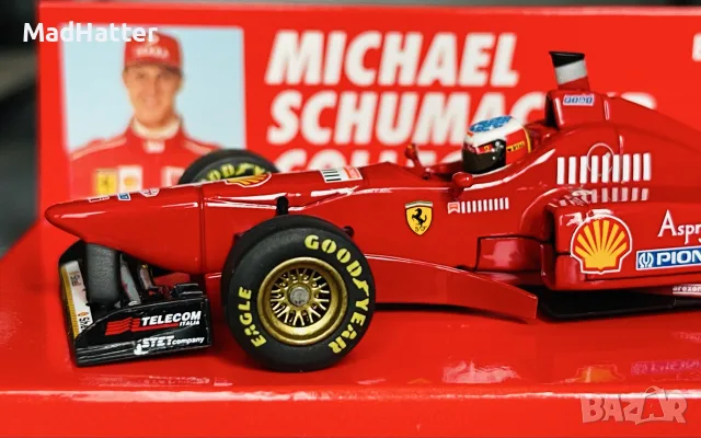 F1 Ferrari F310/2 1996 Schumacher / Ф1 Ферари Ф310/2 Шумахер - 1/43 - Minichamps, снимка 6 - Колекции - 55363052