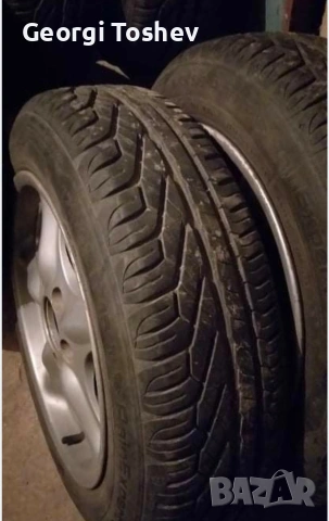 Продавам 4+1 лети джанти с летни гуми от Mercedes A class 195/50 R15, снимка 3 - Гуми и джанти - 42927599