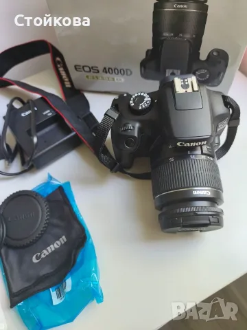Фотоапарат Canon EOS 4000D + Обектив 18-55mm (Пълен комплект с кутия) + Бонус нова SDHC карта памет , снимка 2 - Фотоапарати - 55326086