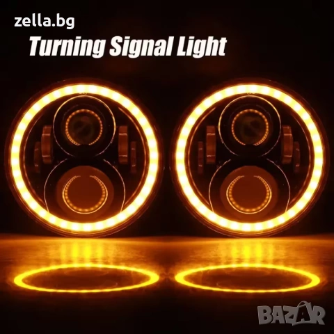 Кръгъл LED фар 7 инча 60W 7000LM IP68 – Jeep Wrangler Suzuki Samurai Nissan Patrol Мотоциклети 10247, снимка 10 - Друга електроника - 54661814