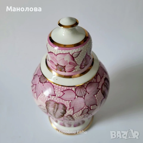 Декоративна порцеланова ваза с капак изработен от „Jiesia“, снимка 6 - Други ценни предмети - 55140224