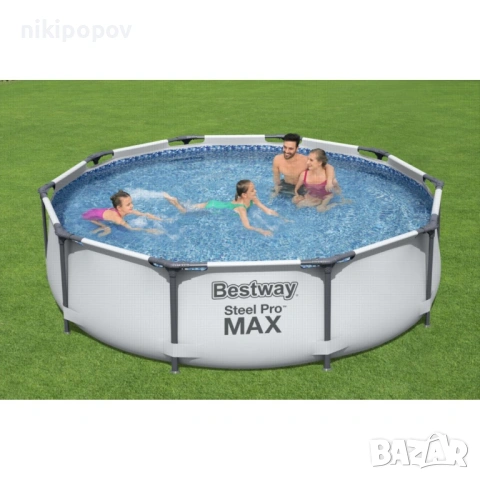 BESTWAY кръгъл басейн с ф. помпа 3.05m x 76cm Steel Pro