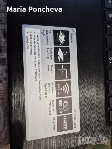 лаптоп Acer Aspire5 , снимка 7 - Лаптопи за дома - 54478061