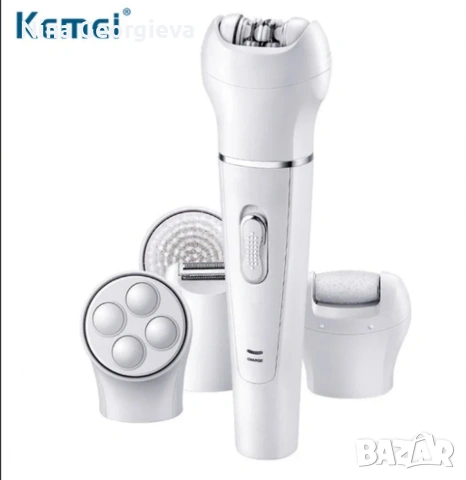 Епилатор Kemei 5 в 1, Бръснене, Масаж, Почистване и Ексфолиране