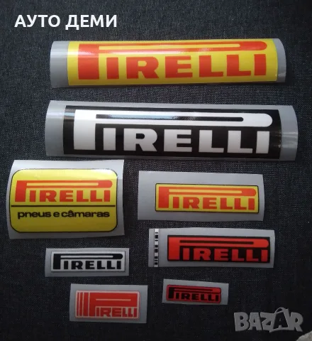 Качествен винилов стикер лепенка Пирели Pirelli за кола автомобил мотор велосипед