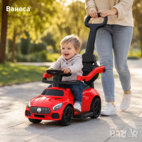 Детска кола за бутане с родителски контрол 2 в 1