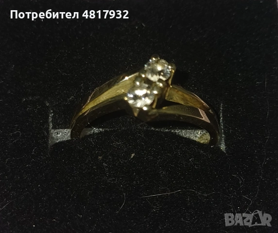 Златен пръстен, диаманти., снимка 2 - Пръстени - 54660358