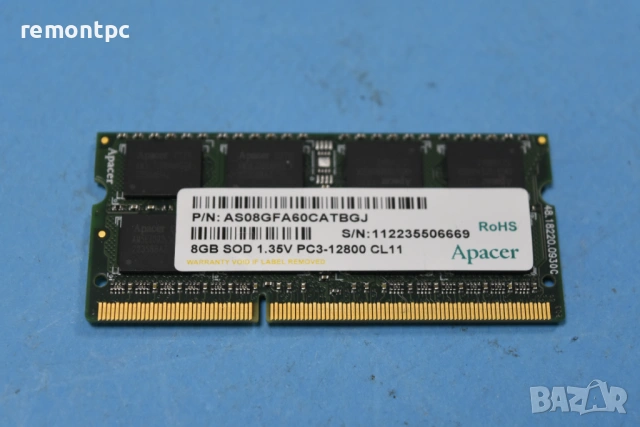 8 GB DDR3L Sodimm - 8 ГБ памет за лаптоп - 1.35 волта 1600 mhz, снимка 3 - RAM памет - 54424202