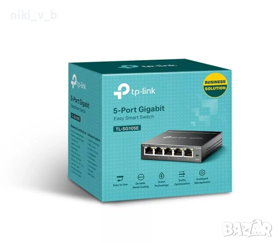 Мрежов Суич TP-Link TL-SG105E, 5Port, 1000Mbps, снимка 6 - Суичове - 54987353