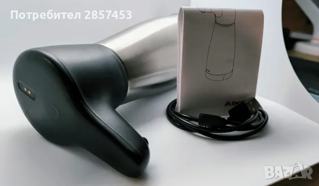 AIKE автоматичен дозатор за сапун 420ml – rechargeable, inox, silver, снимка 3 - Други стоки за дома - 55332647