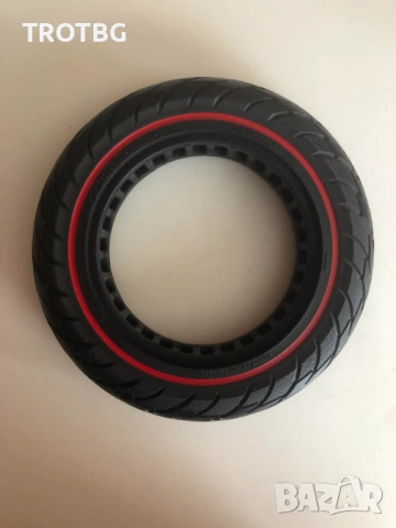 Плътна бандажна гума 10x2.125 с червен ринг за Ninebot F20 / F25 / F30 / F40 / F65