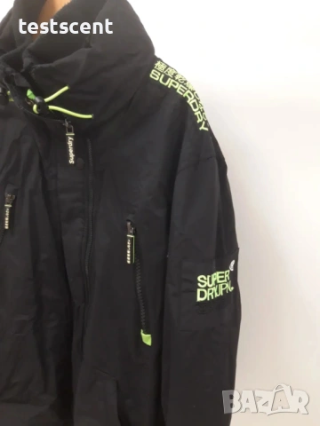 SUPERDRY Wind Attacker Jacket 2XL - Black Neon - Fleece Lined - Оригинално мъжко яке, снимка 5 - Якета - 54011659