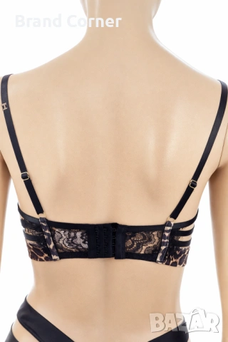 Hunkemöller комплект бельо с леопардов принт и черна дантела – сутиен 75C / бикини M, снимка 5 - Бельо - 54550251