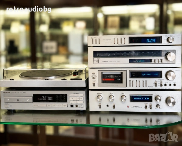 🔈ТОП ретро аудио сет PIONEER синя серия - усилвател, тунер, дек, таймер CD плеър, грамофон🔈